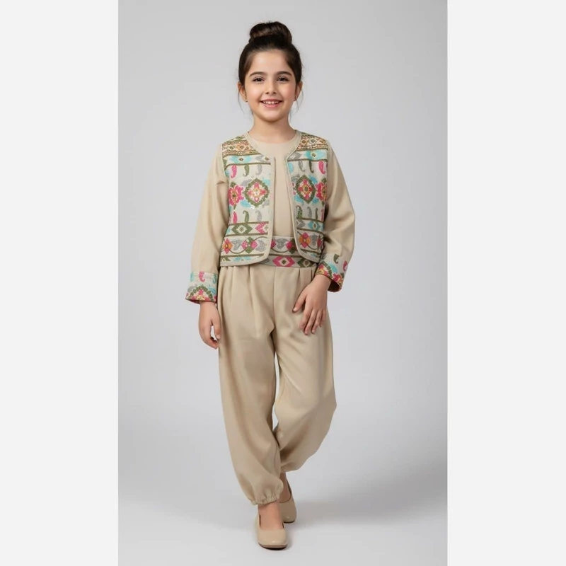 خرید ست اورال و جلیقه سوزن‌دوزی دخترانه مازراتی